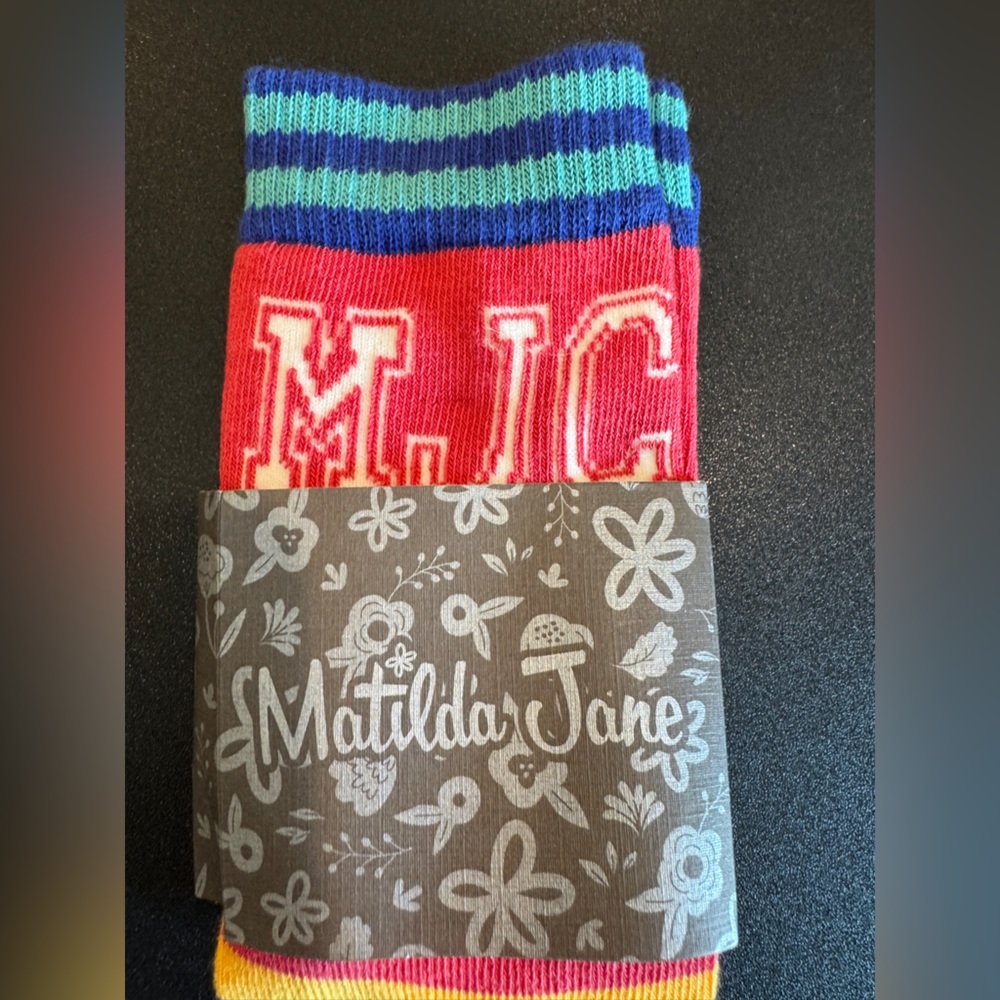 Matilda Jane Blue and White Polka Dot Socks - Picture 1 of 3